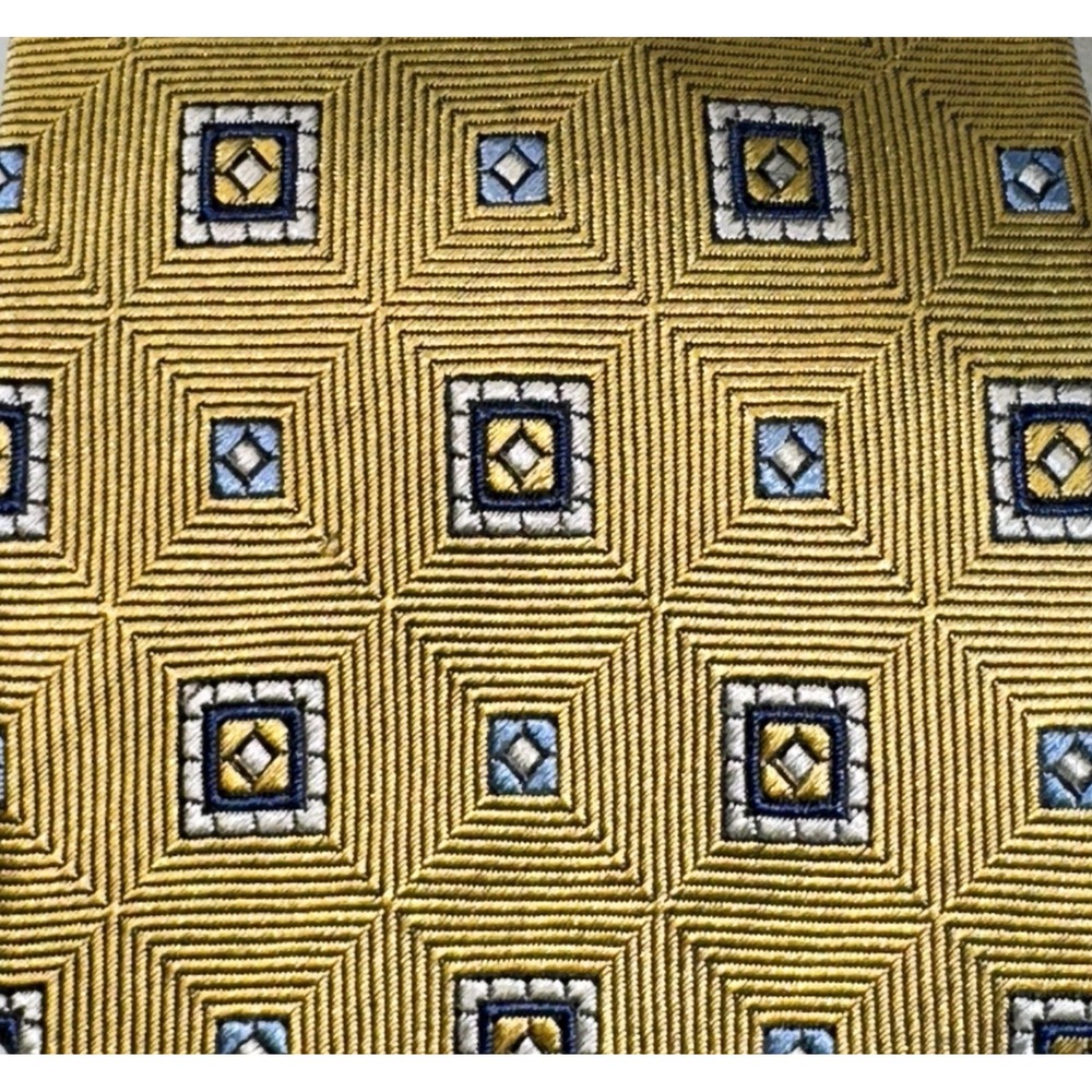 Jos. A. Bank Necktie Mens OS Gold Geometric Silk Classic Collection Professional